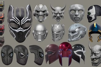 design 3d mask 3d helmet,3d print and paint, ship cosplay armour halloween mask