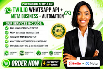 setup twilio whatsapp API with meta business and whatsapp automation