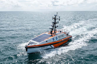 design an autonomous usv boat with hull and marine engineering