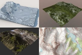 create 3d map terrain, terrain model, topographic maps and shaded relief maps