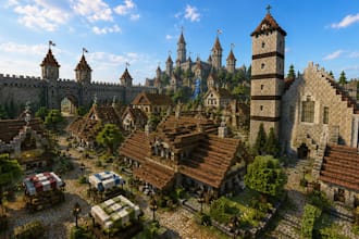 build custom minecraft spawn, lobby, map, fantasy world and hytale dungeon
