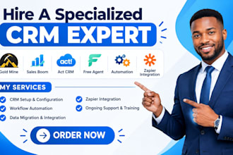 setup gold mine sales boom act crm free agent automation zapier integration