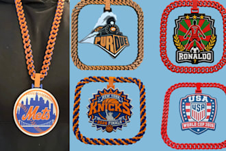 design custom 3d hype chain turnover chain necklace pendant 3d print stl 3mf
