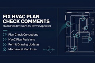 fix hvac permit plan check comments and revise hvac plans for approval