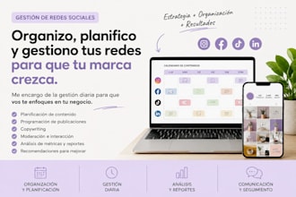 gestionaré tus redes sociales y planificaré tu contenido