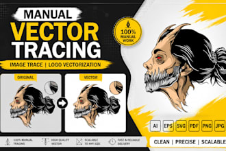 do manual vector tracing, image trace, logo vectorization