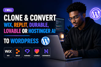 clone wix, replit, durable, lovable or hostinger ai to wordpress website