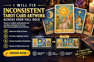 fix inconsistent tarot card artwork across your full deck