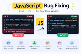 fix javascript bugs and code and write code for your website