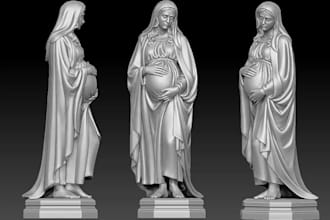 mold 3d portrait holy mary,religious collectibles,bas relief,bust,stl medieval