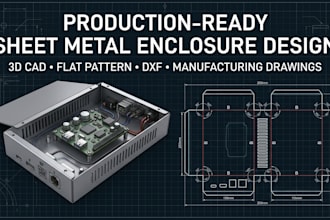 ddesign custom electronic enclosure with 3d cad and flat pattern