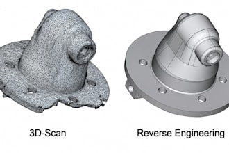 reverse engineer stl, obj, 3d scan or mesh to step solid cad model design