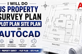 do US property survey plan plot plan site plan in autocad