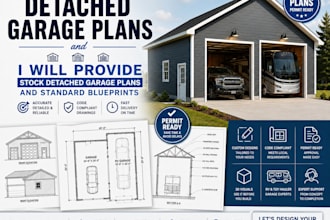 provide stock detached garage plans and standard blueprints