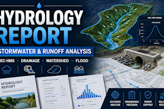 prepare hydrology reports, runoff and stormwater calculations