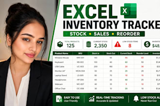 create an excel inventory tracker and stock management spreadsheet