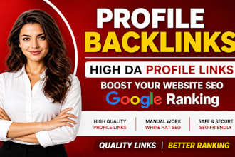 manually create high da authority SEO backlinks, link building service