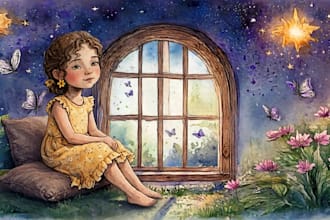 create whimsical watercolor children book illustrations