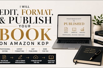 edit, format, and publish your book on amazon KDP
