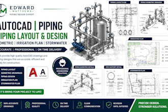 do autocad, piping, piping layout, isometric, piping design, irrigation plan
