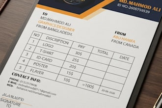 design a professional invoice and billing template