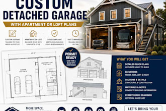 design a custom detached garage with apartment or loft plans
