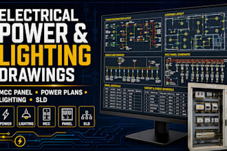 design electrical power, lighting, mcc panel drawings
