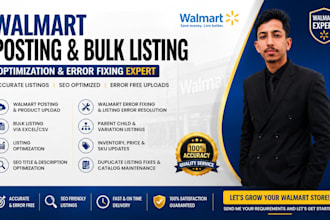 do walmart posting bulk listing SEO optimization and fix walmart errors