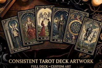 create consistent tarot card artwork for your full deck