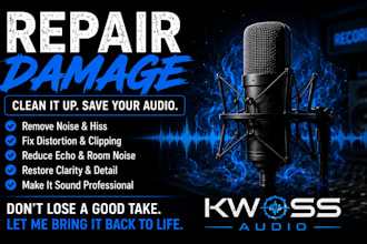 repair damaged noisy distorted or mangled audio
