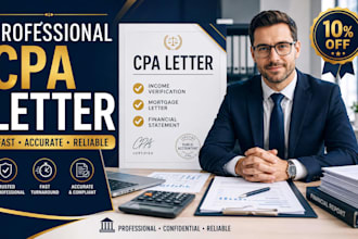 prepare US CPA letter CPA comfort letter income verification mortgage letter