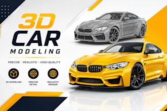 do 3d car modeling, photorealistic automotive car design for games and vehicle