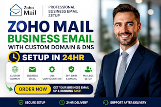 set up zoho mail business email with custom domain and dns