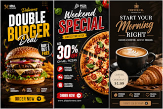 design eye catching restaurant food social media posts