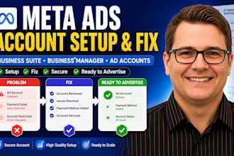 setup and fix meta business suit manager and ad accounts