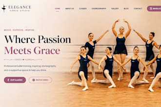 build squarespace choreography website, dance studio website, ballet school site