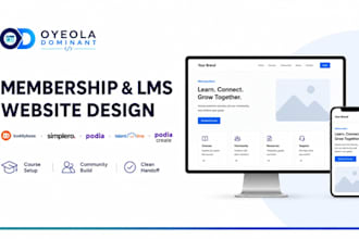 build a membership lms website on buddyboss simplero podia or talentlms