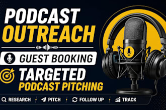 podcast influencer outreach guest booking and podcast research