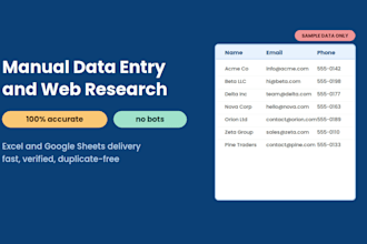 do manual data entry, web research, and lead generation