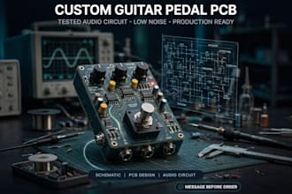 design guitar pedal pcb, tested analog audio circuit and schematic