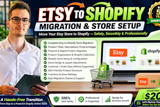 do shopify migration etsy to shopify migration, website and online store setup