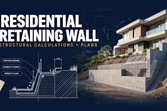 design retaining wall with structural calculations for permit approval