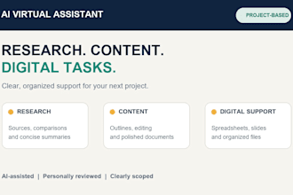 be your ai virtual assistant for research content and digital tasks