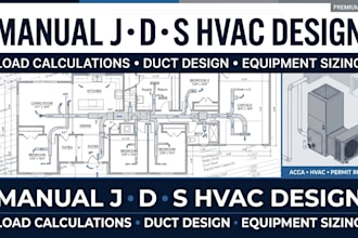 perform acca manual j d s hvac load calculations and duct design for permit
