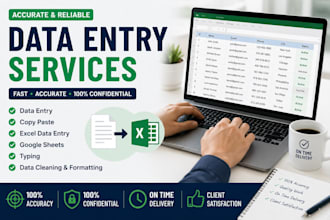 do accurate data entry, copy paste and excel work