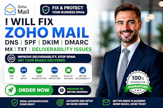 fix zoho mail dns spf dkim dmarc mx txt deliverability issues