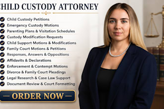 draft child custody motions responses and legal pleadings
