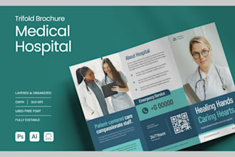 design medical brochure, healthcare flyer, and dental trifold brochure