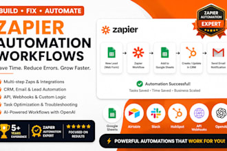 build and fix zapier automation workflows