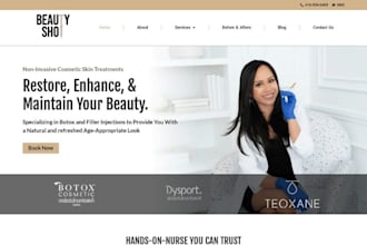 design wix botox clinic website injectables filler aesthetic treatment website